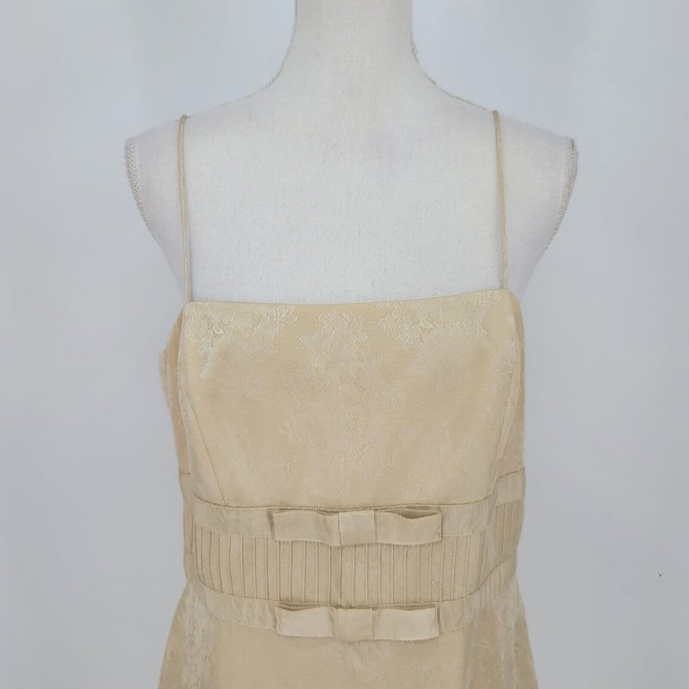 ANN TAYLOR Gold Champagne Sleeveless Cocktail Dress Holiday Party Women's 10 NWT - Picture 3 of 9